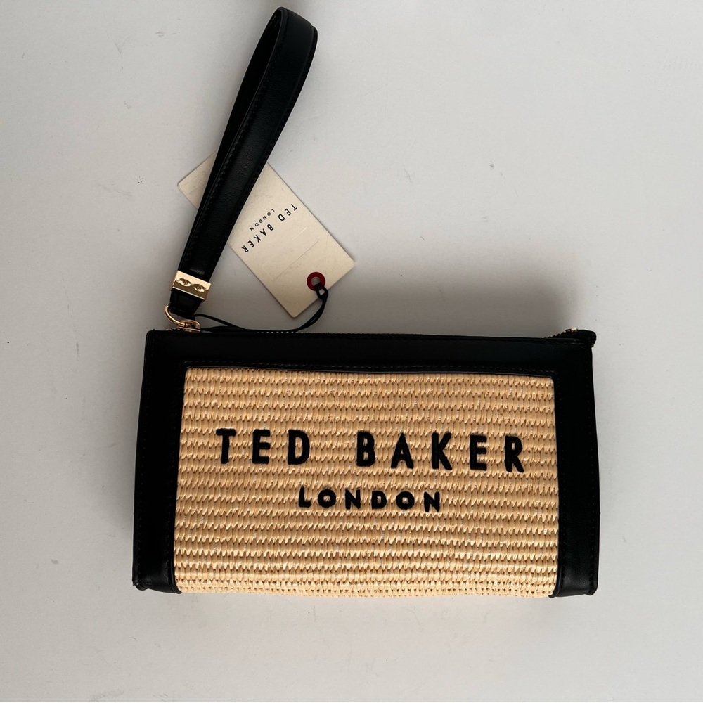 Ted Baker Woven Tan and Black Wristlet